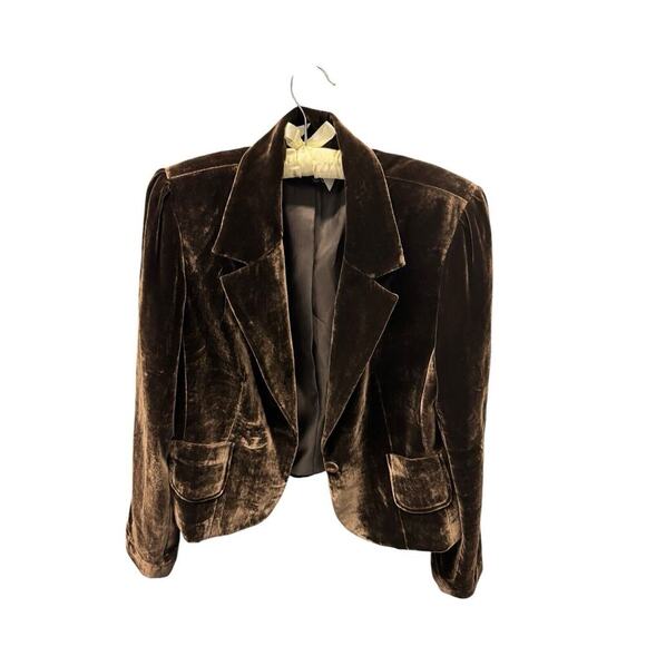 Isabel & Nina Faux Fur Like Brown Jacket Sz 14. Y2K. Velour Career Academia - Picture 1 of 7